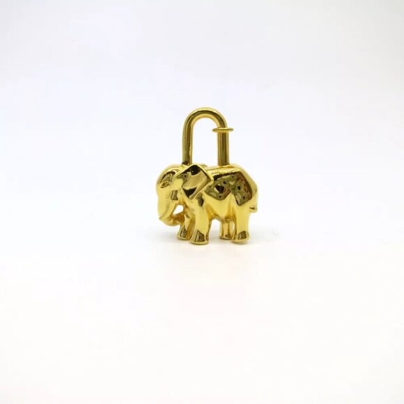 Authentic HERMES Elephant Cadenas Necklace Gold Brass - Picture 1 of 4